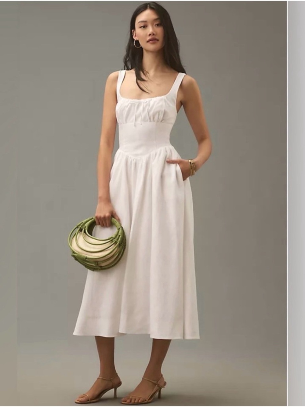 Reformation Balia Linen Midi Dress
